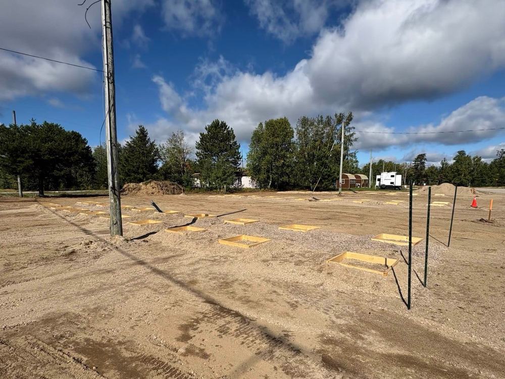 Home bases prepared on site in Ignace